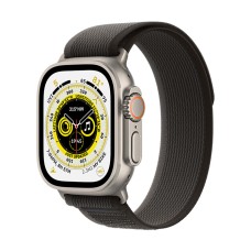 Apple Watch Ultra Titanium 49mm Αδιάβροχο με eSIM και Παλμογράφο (Black/Gray Trail Loop M/L)